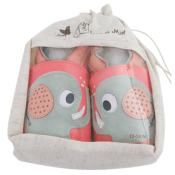 Chaussons en Cuir Souple - Bisou d'Eléphant - LAIT ET MIEL - Bébé et Enfant