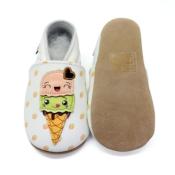 Chaussons en Cuir Souple - Cornets de Glaces - LAIT ET MIEL - Bébé et Enfant