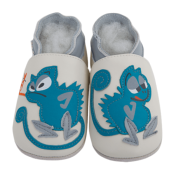 Chaussons en Cuir Souple - Caméléon glouton - LAIT ET MIEL - Bébé et Enfant