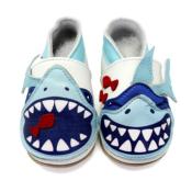 Chaussons en Cuir Souple - Requin - LAIT ET MIEL - Bébé et Enfant