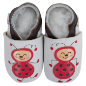 Chaussons en Cuir Souple - Mademoiselle Coccinelle - LAIT ET MIEL - Bébé et Enfant