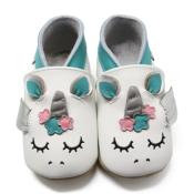 Chaussons en Cuir Souple - Licorne - LAIT ET MIEL - Bébé et enfant